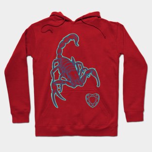 Blue scorpion with diamond heart Hoodie